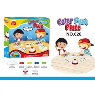   Gyorsasági színfelismerő társasjáték csengővel, 21x21 cm.