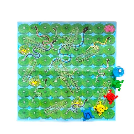 Kígyók és létrák, társasjáték, utazós, 17x24 cm lapon