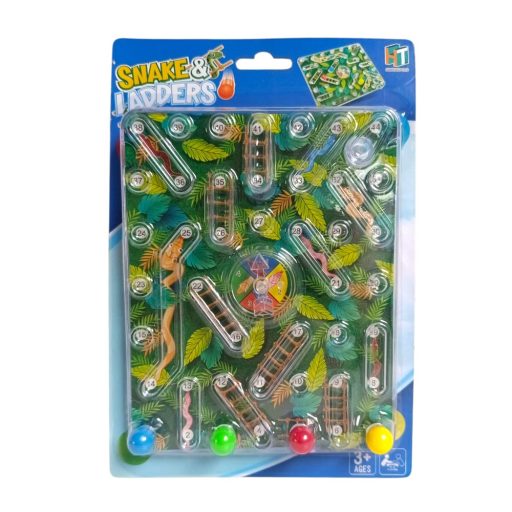 Kígyók és létrák, társasjáték, utazós, 17x24 cm lapon