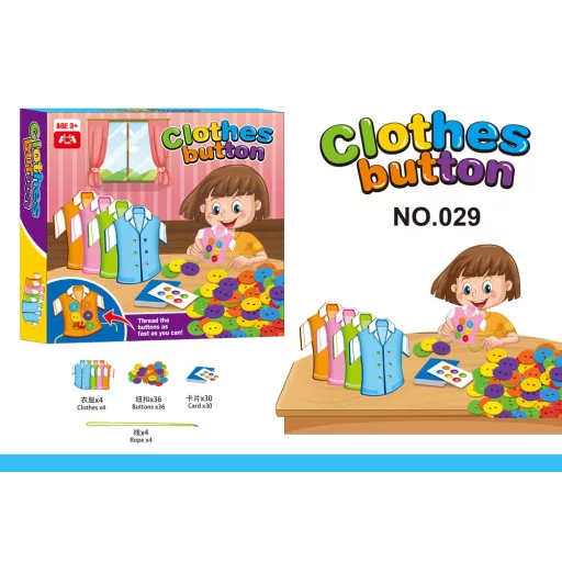 Gombfelvarró ügyességi társasjáték - kreatív fejlesztés gyerekeknek