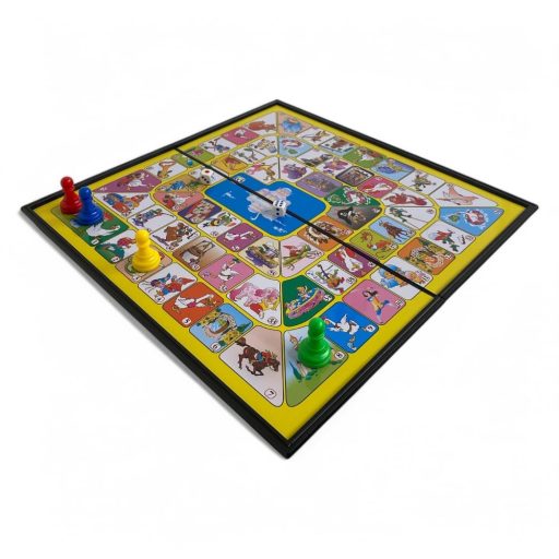 Kígyók és létrák utazós társasjáték, kompakt 34x17 cm méretben.