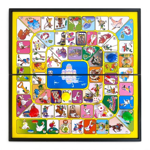 Kígyók és létrák utazós társasjáték, kompakt 34x17 cm méretben.