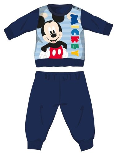 Disney Mickey egér téli vastag baba pizsama - pamut flanel pizsama - sötétkék - 92
