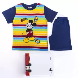   Mickey egér kisfiú pamut pizsama - rövid ujjú pizsama - nyári együttes - sötétkék - 104