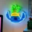 Lilo és Stitch ananász kalapban Neon falra szerelhető Led hangulatvilágítás