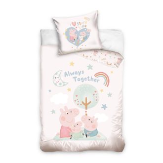   Peppa Malac 100% pamut gyermek ágyneműgarnitúra 100x135cm ágyneműhuzat + 40x60cm párnahuzat