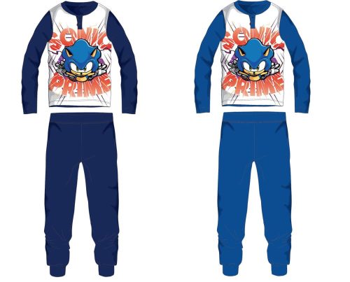 Sonic jersey pamut pizsama - sötétkék - 110