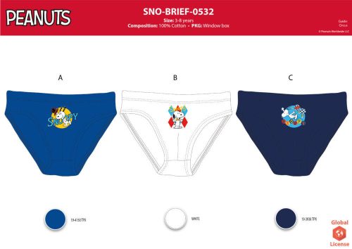 Snoopy kisfiú alsó - 3 darabos pamut alsó - 98-104