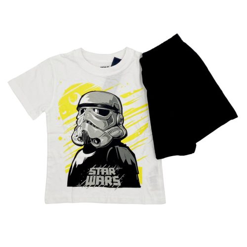 Star Wars gyerek rövidujjú pamut pizsama - Fekete/Fehér - 110